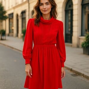 Elegant Vintage Secretary Red Dress